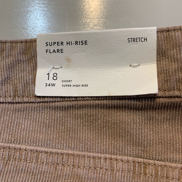 Stretch Corduroy Super High-Waisted Flare Pant Size 18 (34W) Short - Picture 11 of 11